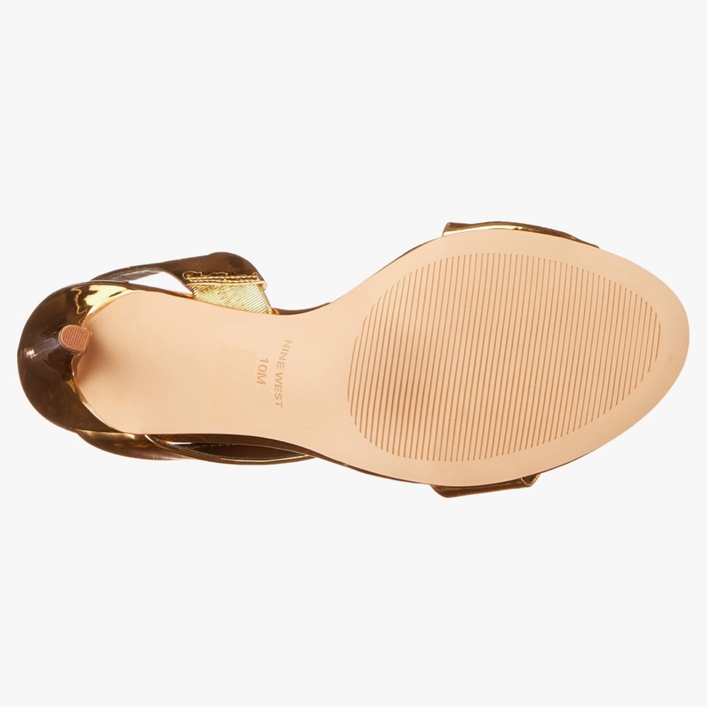 Nine West Golden Itzel dress mirrored sandals size 8 No Box - Picture 6 of 15